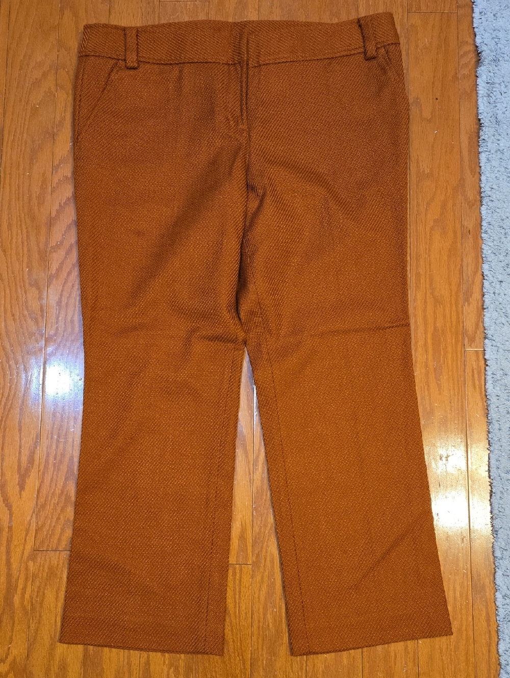 Tory Burch Textured Burnt Orange Cropped Pants NWT Size 14 (W/Callout)